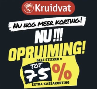 Solden bij Kruidvat: tot 75% EXTRA korting (gele sticker)