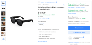Meta Glasses Fury, Adventurer o Nova desde $5,237 en Mercado Libre