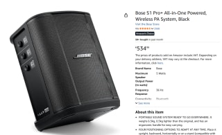 Bose S1 Pro+ Draadloze stereoluidspreker voor €534,99 bij Amazon