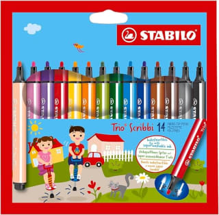 Viltstift STABILO Trio Scribbi 368/14 assorti etui à 14 stuks voor €11,13 bij Amazon