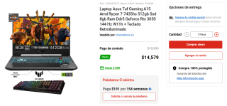 Laptop Asus Tuf Gaming A15 Amd Ryzen 7-7435hs 512gb Ssd 8gb Ram