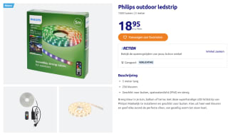 Philips outdoor ledstrip (5meter) voor 18,95 euro (14,62 euro in weekactie)