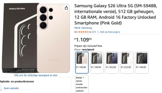 Samsung Galaxy S26 Ultra - 12/512GB - Pink Gold voor €1109 bij Amazon