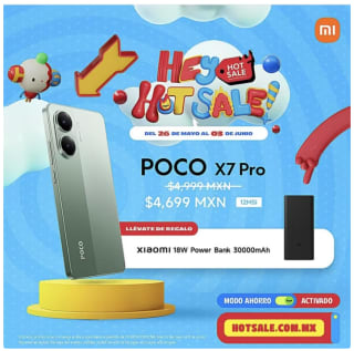 Poco X7 Pro + Power Bank 30,000mAh por $4,699 (26/5)