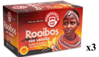 3 Cajas de Pompadour Té del Mundo Rooibos Vainilla - 20 Bolsitas por 5.36€
