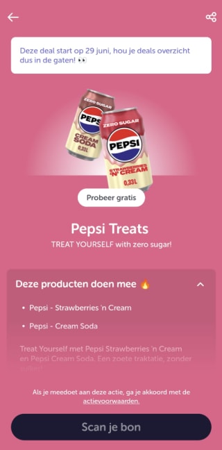Gratis Pepsi Treats dmv cashback ( 99 cent )