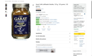 Café Garat Liofilizado Soluble 125g por $81 | Oferta Amazon