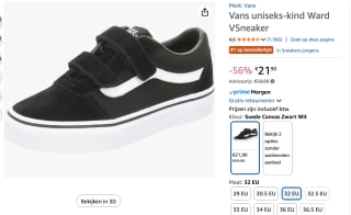 VANS YT Ward V kids sneakers voor €21,90 bij Amazon