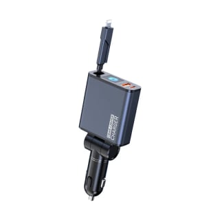 ATSHARK 3-Port 160W (100W+30W+30W) Car Charger Fast Charging, Ultra Mini Retractable