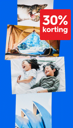 30% korting op alle afdrukken bij besteding vanaf €20 bij HEMA