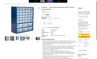 Caja Almacenamiento ARP11 Deluxe 42 Cajones por $694 | Amazon