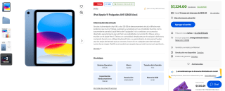 iPad 11" A16 128GB por $6,428 | Walmart (BBVA)