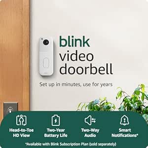 Blink Video Doorbell (Newest Gen) + Sync Module – £32.99