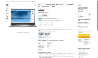 Laptop Dell DC15250 i5-1334U 8GB 512GB por $7,791 | Amazon