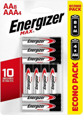 Energizer Pilas alcalinas AA y AAA (12 piezas) por $93 en Amazon