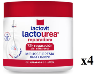 4 Botes de Lactovit Lactourea Mousse Crema Piel Seca o Muy Seca 400ml por 11.37€