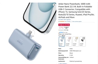 Anker Nano Powerbank, 5000 mAh Power Bank 22.5 W voor €18,99 bij Amazon
