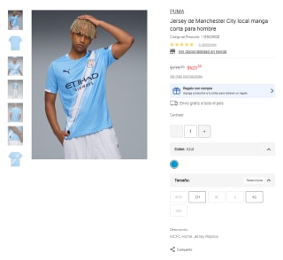 Jersey Manchester City manga corta por $624 | Liverpool
