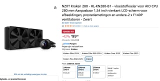 NZXT Kraken 280 Black waterkoeler voor €99 bij Amazon