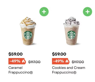 Frappuccino Starbucks y Coldbrew por $59 | Rappi