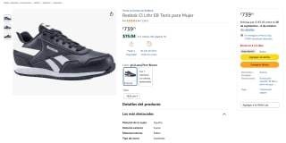 Tenis de Piel Reebok Cl Lthr EB por $739 en Amazon