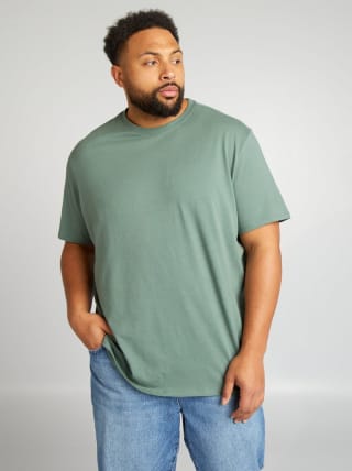 T-shirt uni en maille jersey (Vert forêt) pour 1,80€ chez Kiabi