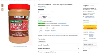 Kirkland Crema de Cacahuate Orgánica 793.8g por $125 en Amazon