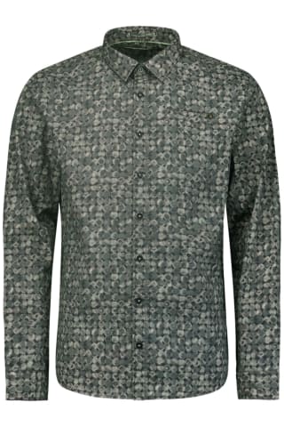 No Excess SHIRT STRETCH ALLOVER PRINTED DARK GREEN voor €10,99 bij Otrium