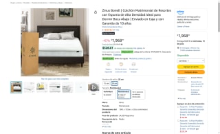 Colchón Híbrido Matrimonial Zinus 20 cm por $1,791 | Oferta Amazon