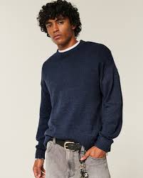 Hollister Men’s Boxy Crew Sweater (XS–XL) – £9.34 + Free Click & Collect