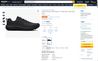 Tenis Under Armour BGS Assert 10 UFM Syn para Niño por $585 | Amazon