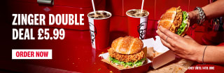 KFC Zinger Double Deal – 2 Burgers & 2 Drinks for £5.99