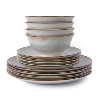 Mikasa Patterned Nordic Grey Porcelain 12 piece Dinner set for £19 at B&Q