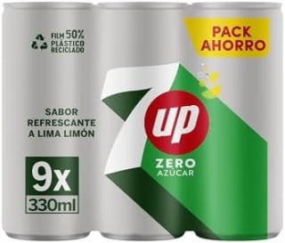 18 latas 7 UP Refresco cero de lima y limón 330 ml por 6.44€