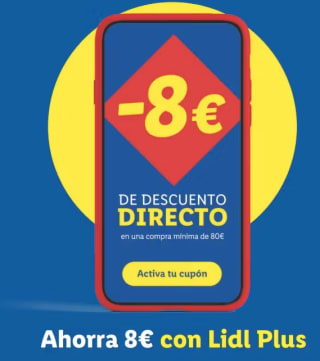 Regalo 8€ en tu compra en Lidl pedido superior 80€