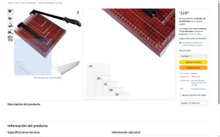 Guillotina Carta 10x12" Madera por $229 | Amazon