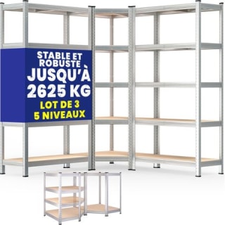 Euro Vanadium – Étagère métallique modulable 160 x 160 cm à 27,99€ chez ManoMano