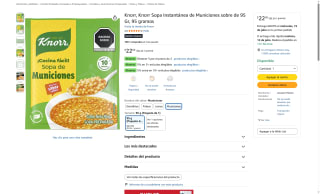 Sopa Instantánea Knorr Municiones 95g por $15 | Oferta Amazon