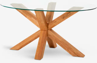 Mesa de centro AGERBY 60x100 cristal/roble natural por 90€ en JYSK