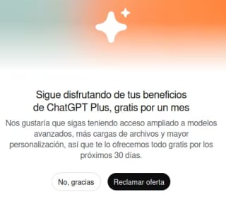 1 Mes Gratis de ChatGPT al Cancelar