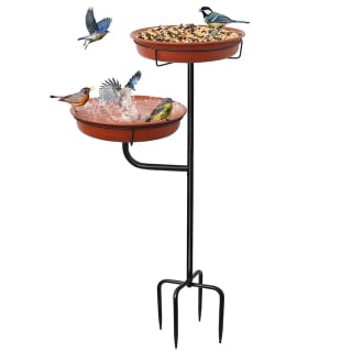 Freestanding Bird Bath & Feeder Garden Stake £6.09