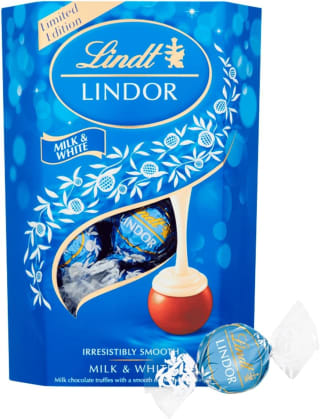 Lindt Lindor Milk and White Chocolate Truffles Box 200 g for £7.50 at Amazon