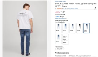 JACK & JONES Slimfit Jeans voor €16,79 bij Amazon