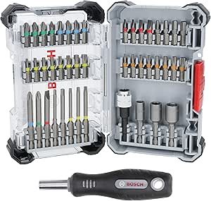 Bosch Juego de 45 puntas de destornillador extraduras, 44 + 1 piezas 17.99€