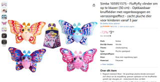 Simba Fluffyfly vlinder voor €3,90 bij Amazon