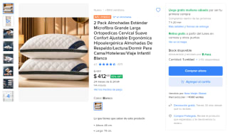 2 Almohadas Ortopédicas Cervicales BIYCY por $413 en Mercado Libre