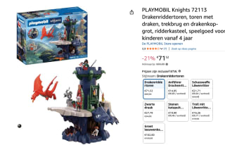 PLAYMOBIL Knights drakenridders toren voor €79,71 bij Amazon
