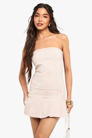Vestido Bustier Beige Pliegues por 1,99€