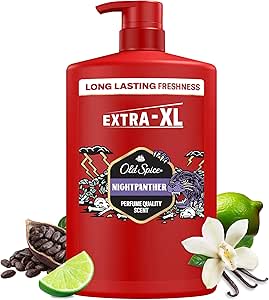 Old Spice Night Panther Men’s Shower Gel & Shampoo 1000ml, Multi-Use 3-in-1 Body-Hai