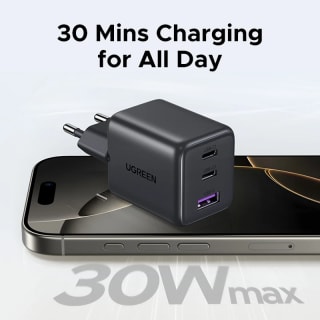 UGREEN 30W GaN (3 puertos) por $84 en AliExpress